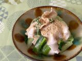 糖尿病予防レシピ：豚しゃぶとチンゲンサイの坦々胡麻だれがけ