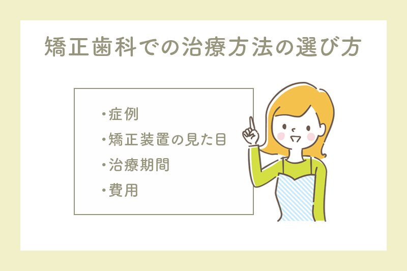 矯正歯科での治療方法の選び方