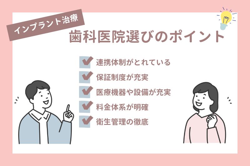 インプラント治療を受ける歯科医院選びのポイント