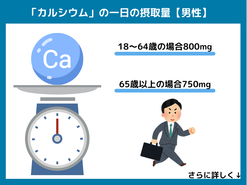 【男性】カルシウムの一日の摂取量