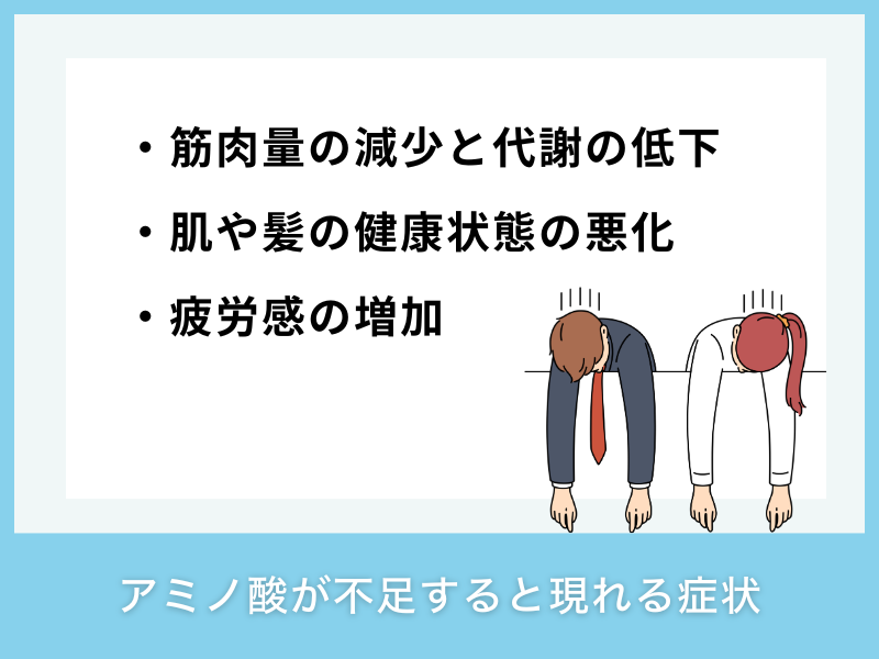 アミノ酸が不足すると現れる症状