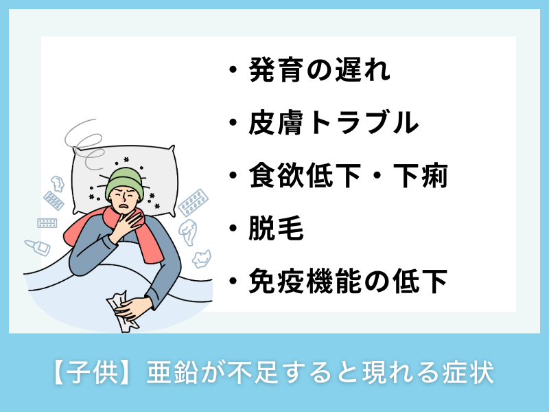 【子供】亜鉛の不足のサインとなる症状