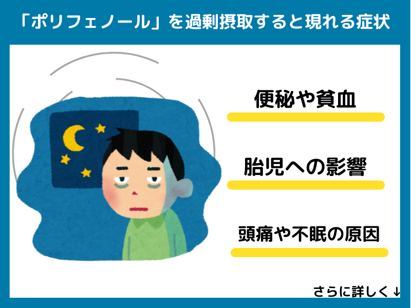 ポリフェノールを過剰摂取すると現れる症状