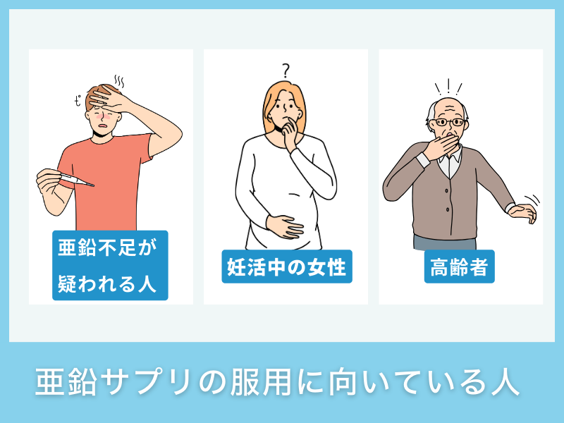 亜鉛サプリの服用に向いている人