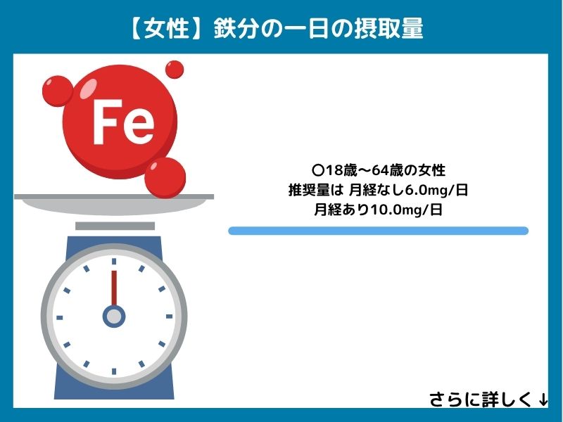 【女性】鉄分の一日の摂取量