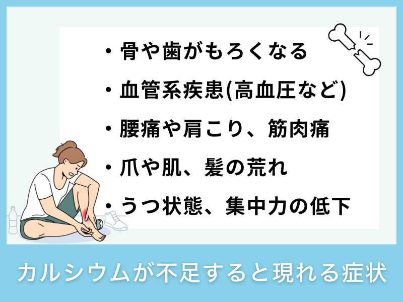 カルシウムが不足すると現れる症状