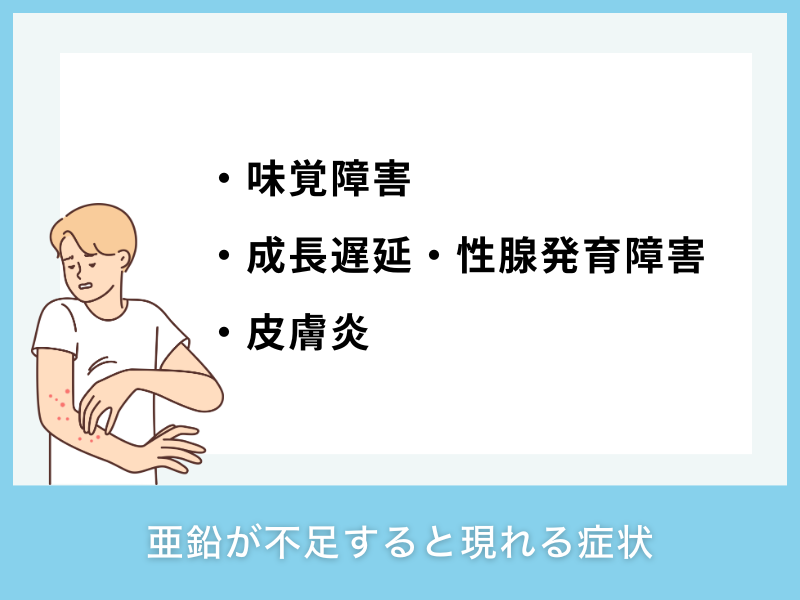 亜鉛が不足すると現れる症状