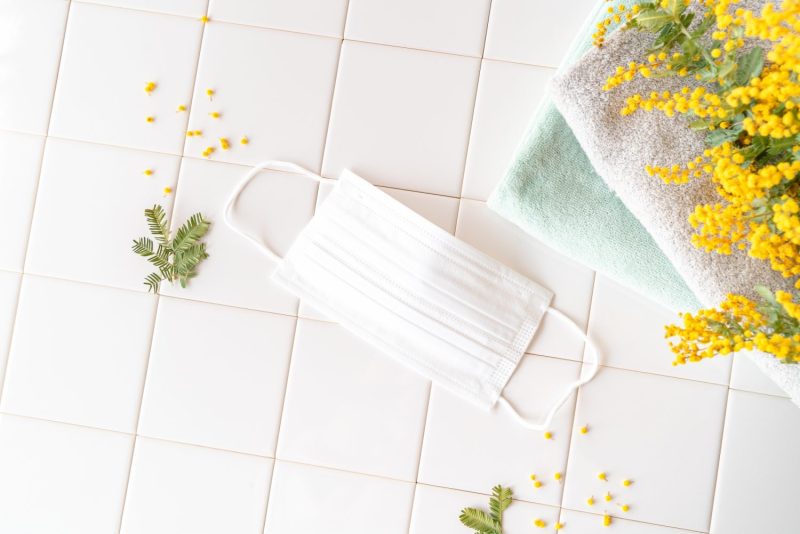 ミモザとマスクアレルギーイメージ