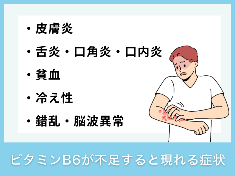 ビタミンB6が不足すると現れる症状