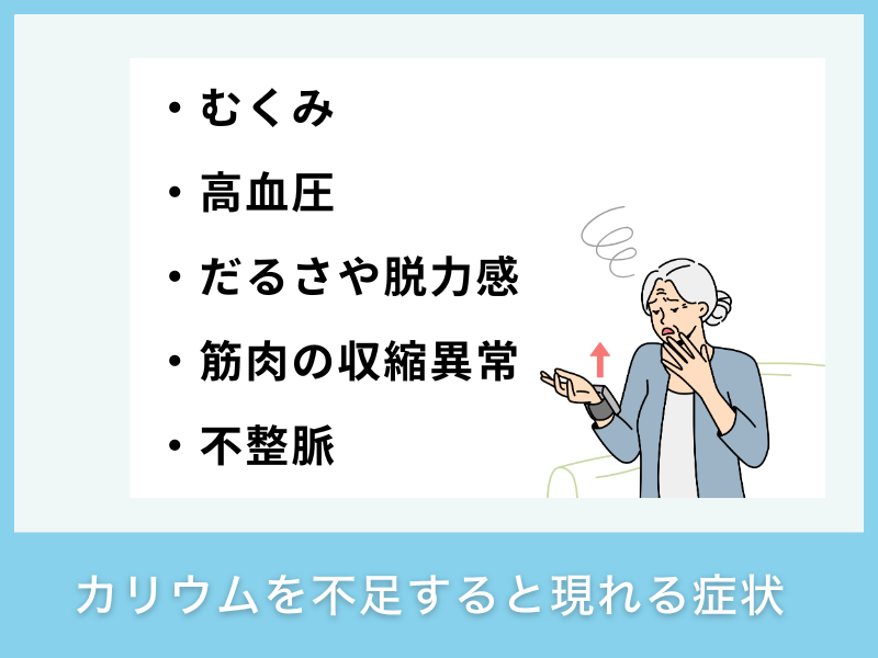 カリウムが不足すると現れる症状