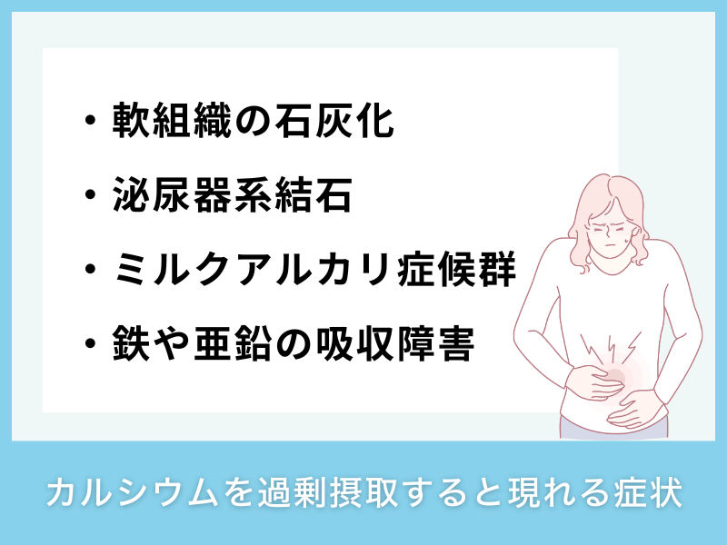 カルシウムを過剰摂取すると現れる症状