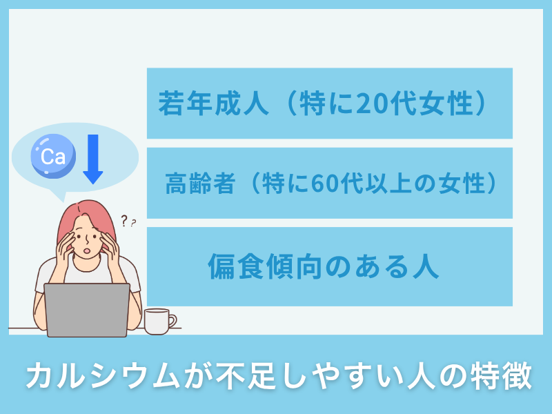 カルシウムが不足しやすい人の特徴
