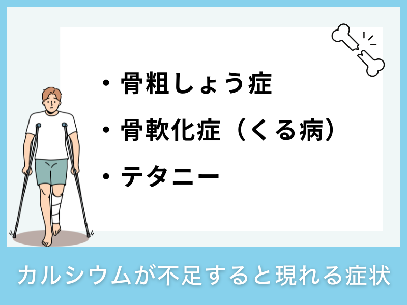 カルシウムが不足すると現れる症状