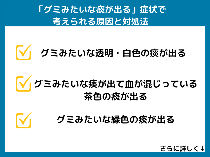 「グミみたいな痰が出る」症状で考えられる病気と対処法
