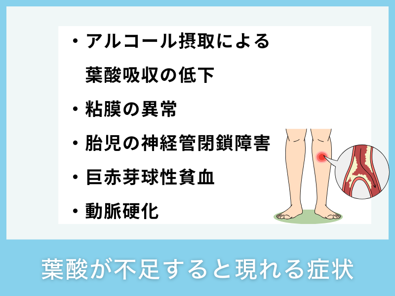 葉酸が不足すると現れる症状