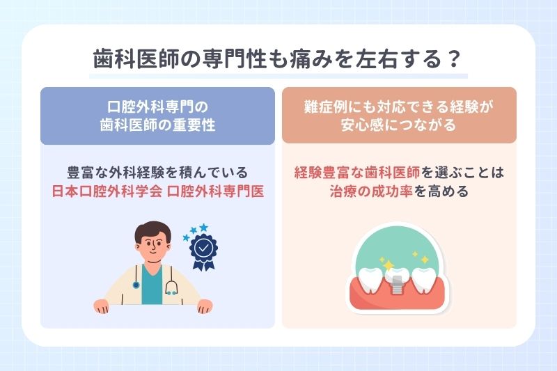 歯科医師の専門性も痛みを左右する？