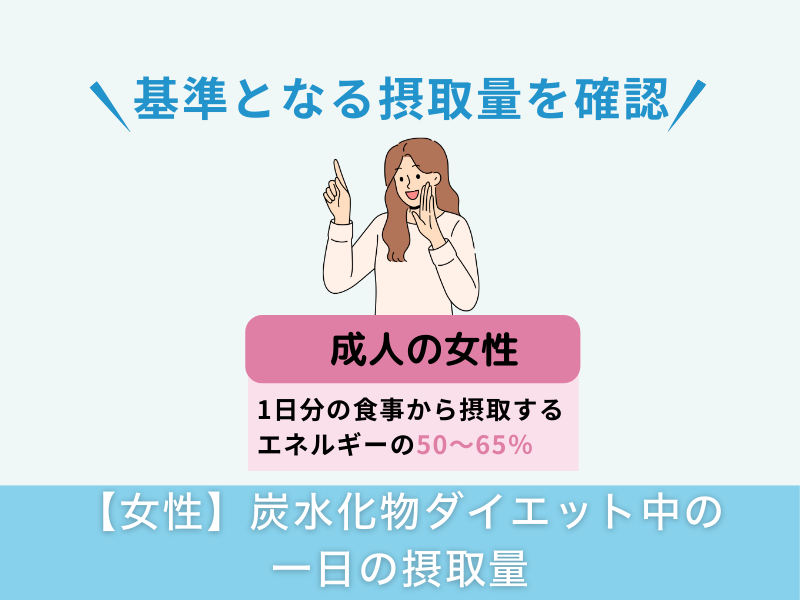 【女性】炭水化物ダイエット中の一日の摂取量