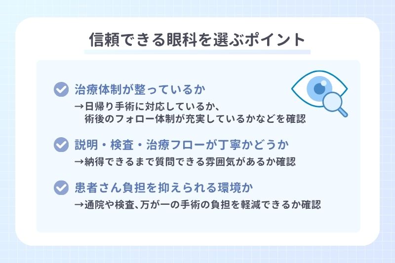 信頼できる眼科を選ぶポイント