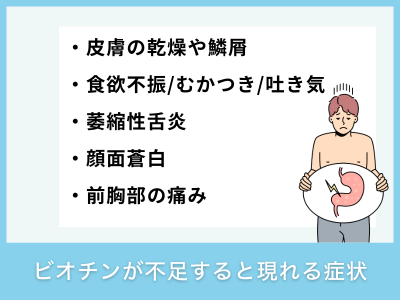 ビオチンが不足すると現れる症状