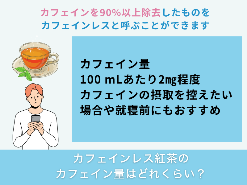 カフェインレス紅茶のカフェイン量はどれくらい？