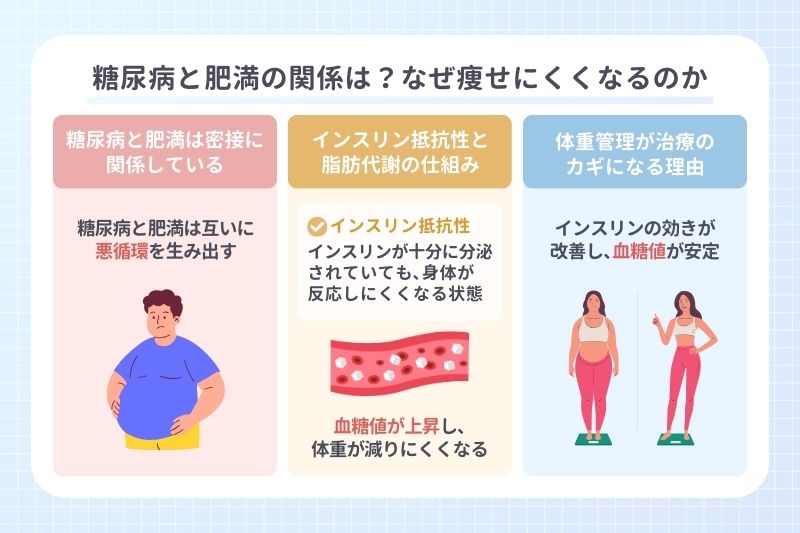 糖尿病と肥満の関係は?なぜ痩せにくくなるのか