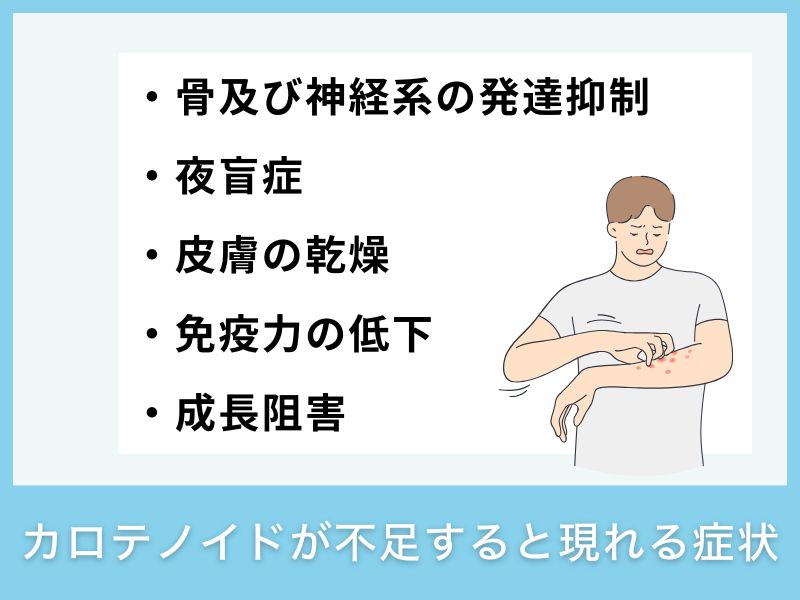 カロテノイドが不足すると現れる症状