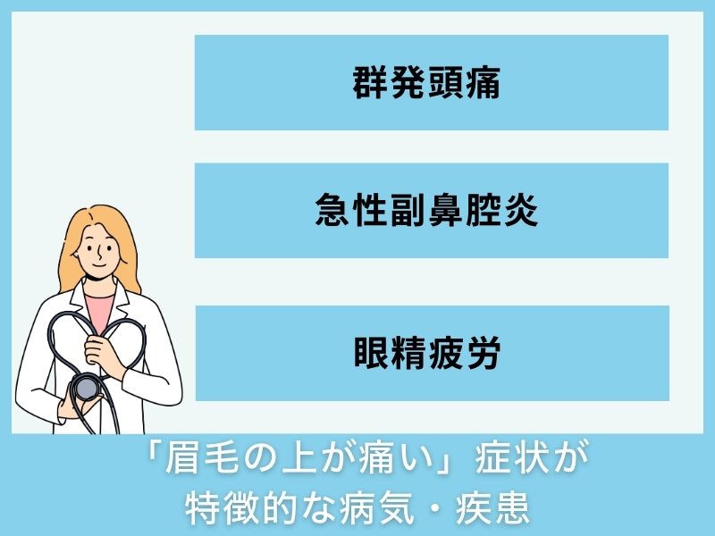 「眉毛の上が痛い」症状が特徴的な病気・疾患
