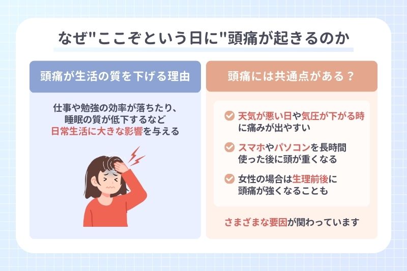 なぜ"ここぞという日に"頭痛が起きるのか