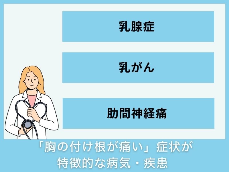 「胸の付け根が痛い」症状が特徴的な病気・疾患