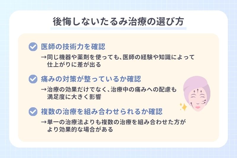 後悔しないたるみ治療の選び方