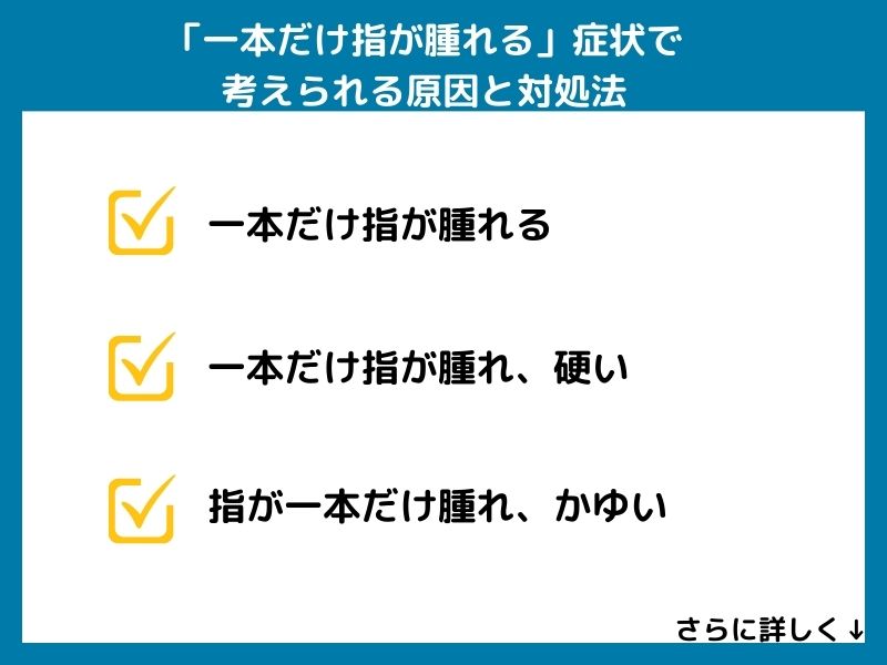 「一本だけ指が腫れる」症状で考えられる病気と対処法