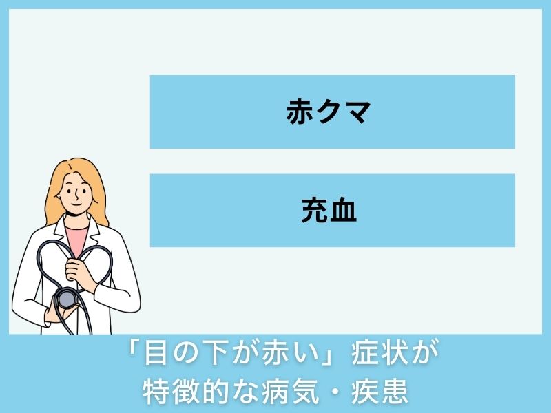 「目の下が赤い」症状が特徴的な病気・疾患