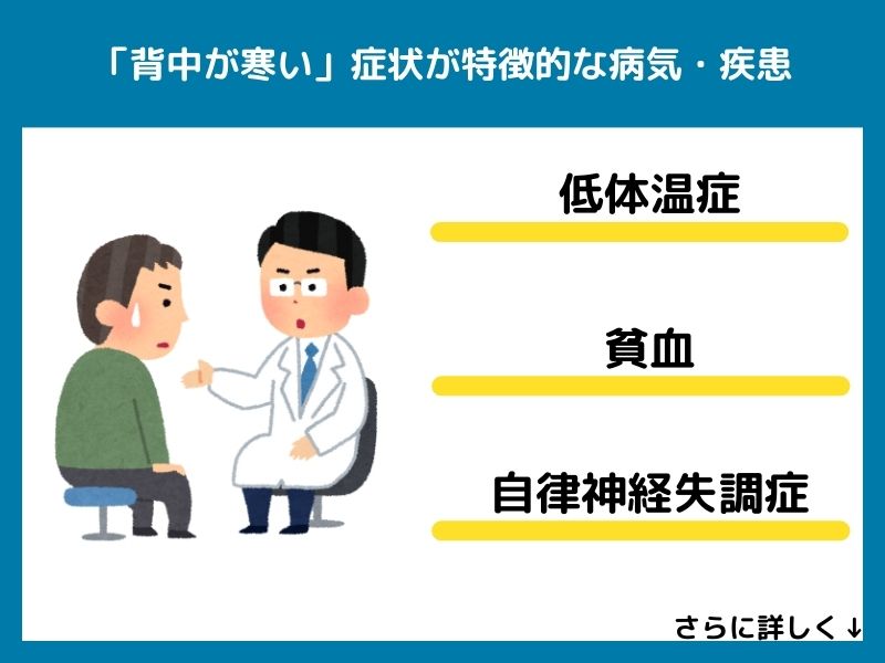 「背中が寒い」症状が特徴的な病気・疾患