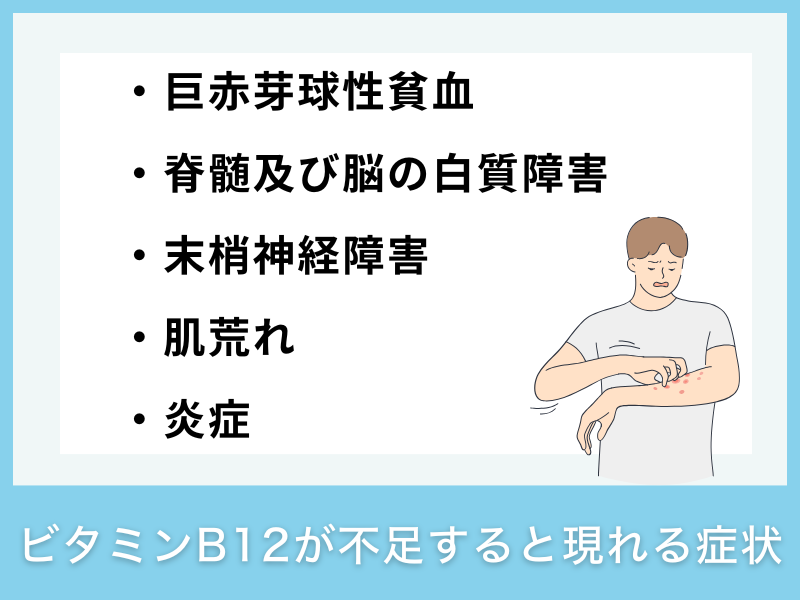 ビタミンB12が不足すると現れる症状