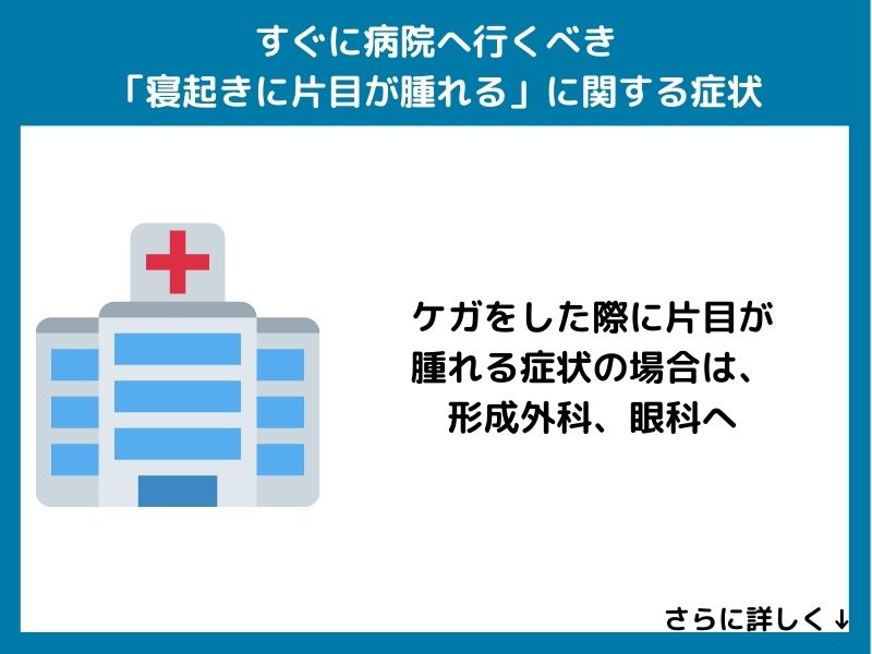 すぐに病院へ行くべき「寝起きに片目が腫れる」に関する症状