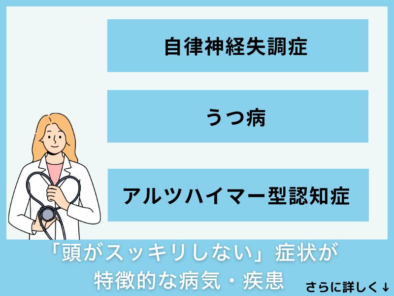 「頭がスッキリしない」症状が特徴的な病気・疾患