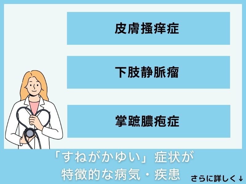 「すねがかゆい」症状が特徴的な病気・疾患