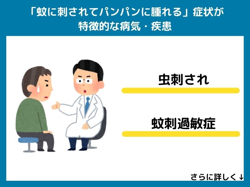 「蚊に刺されてパンパンに腫れる」症状が特徴的な病気・疾患