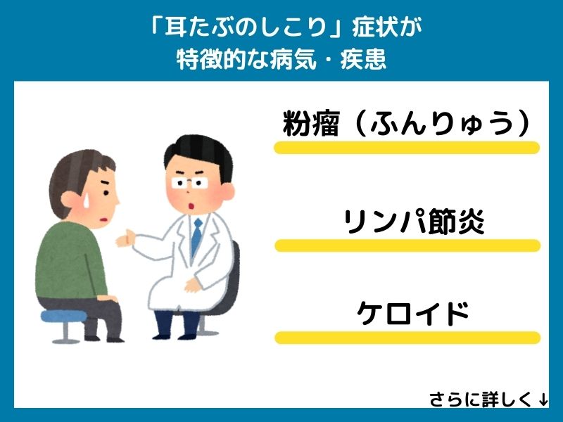 「耳たぶのしこり」症状が特徴的な病気・疾患