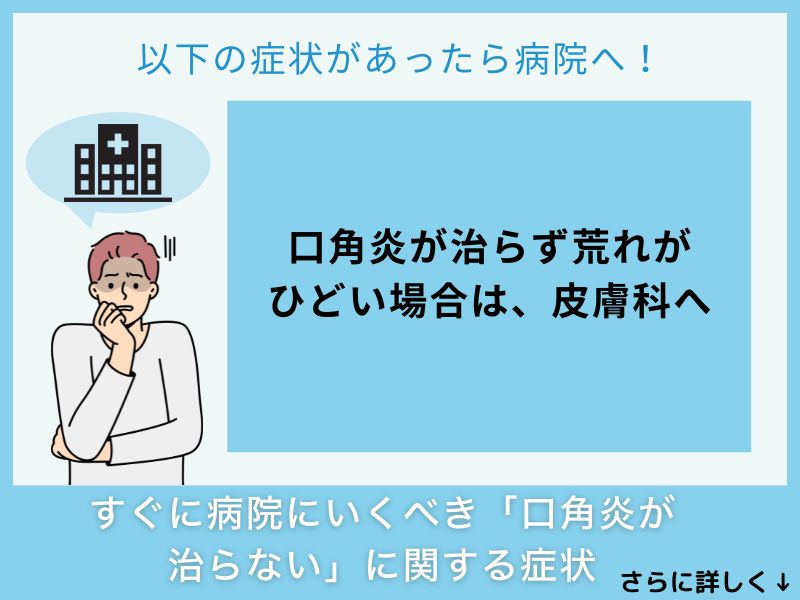 すぐに病院へ行くべき「口角炎が治らない」に関する症状