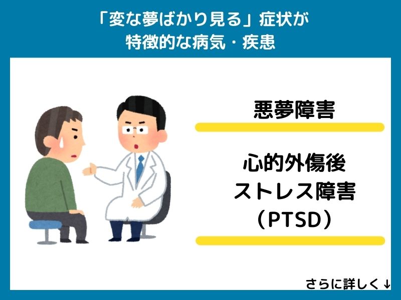 「変な夢ばかり見る」症状が特徴的な病気・疾患