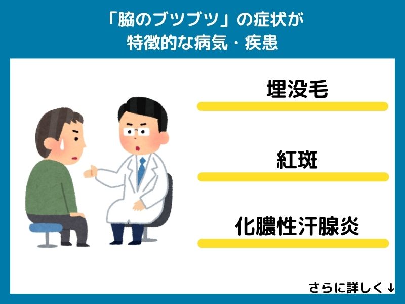 「脇のブツブツ」の症状が特徴的な病気・疾患