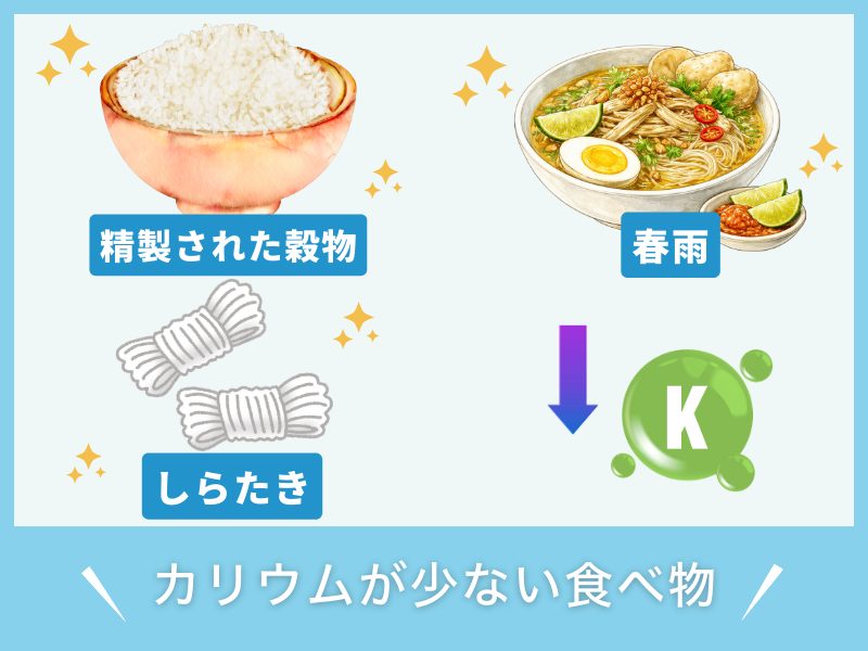 カリウムが少ない食べ物