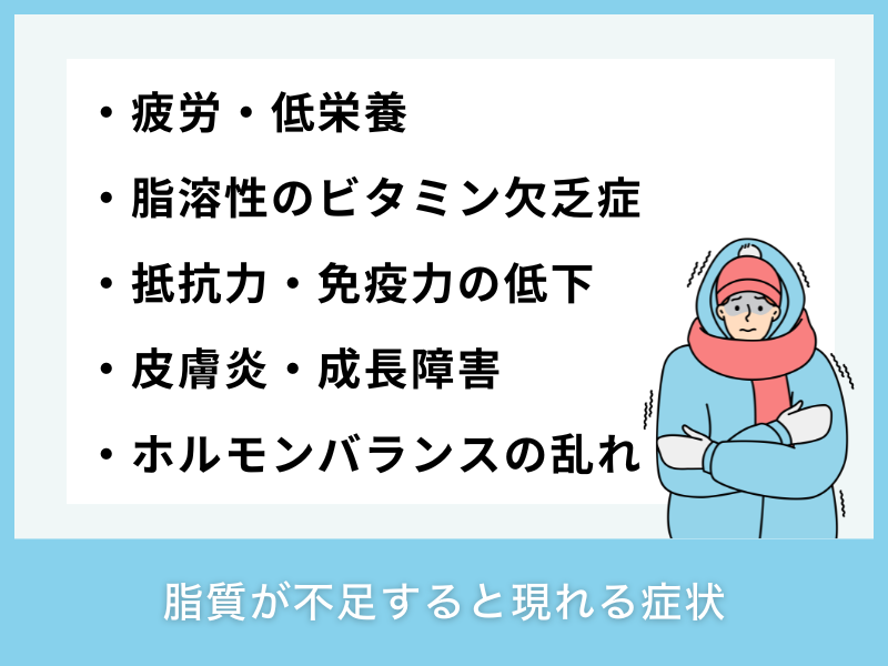 脂質が不足すると現れる症状