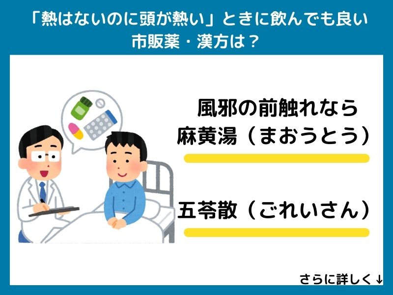 「熱はないのに頭が熱い」ときに飲んでも良い市販薬・漢方は？