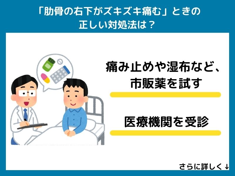 「肋骨の右下がズキズキ痛む」ときの正しい対処法は？