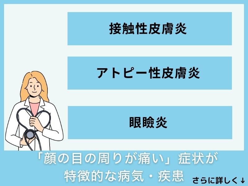 「顔の目の周りが痛い」症状が特徴的な病気・疾患