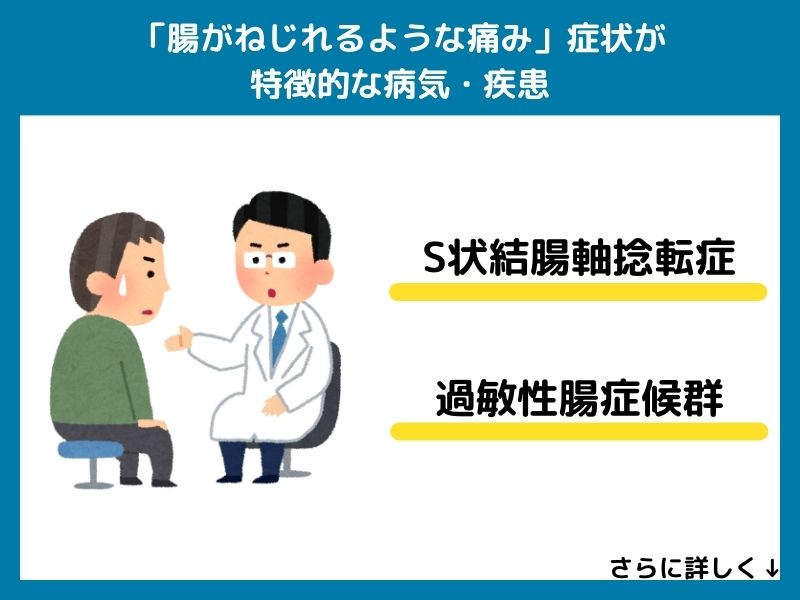 「腸がねじれるような痛み」症状が特徴的な病気・疾患