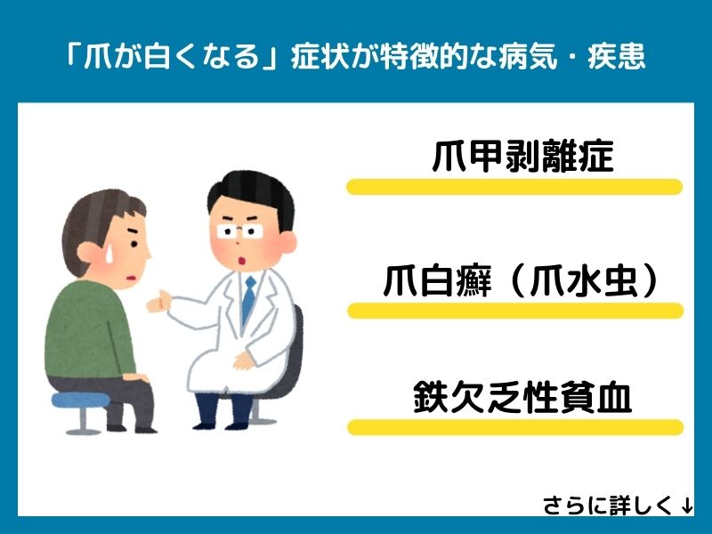 「爪が白くなる」症状が特徴的な病気・疾患