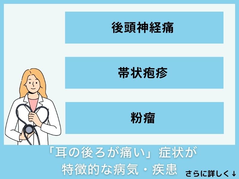 「耳の後ろが痛い」症状が特徴的な病気・疾患